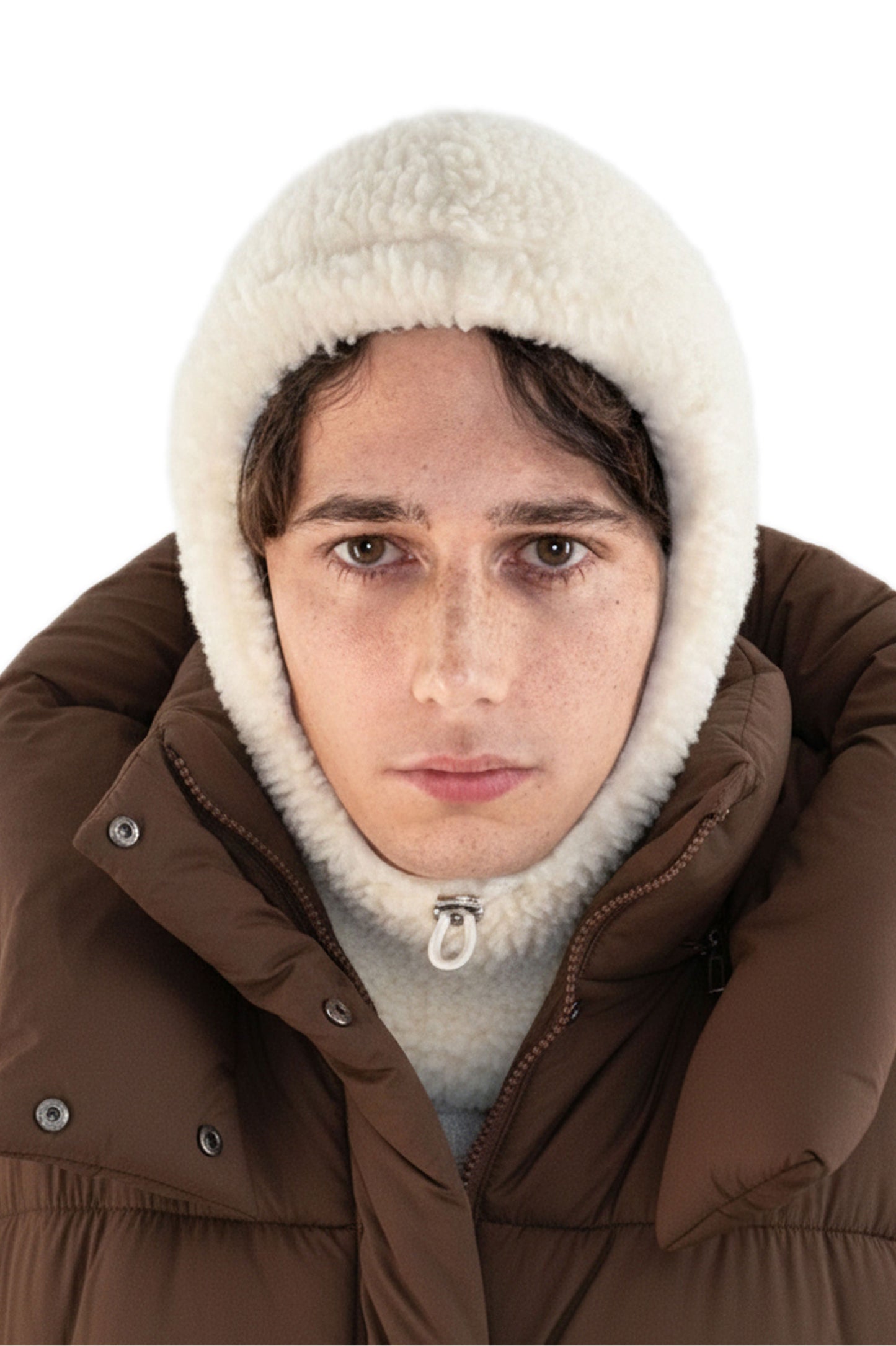 Cagoule en laine bouclée